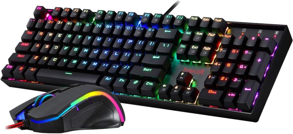 Teclado Mecânico Gamer com Iluminação RGB e Switches Blue