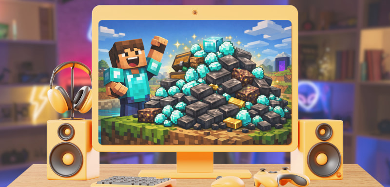 Como evoluir rápido no Minecraft com fazendas automáticas, diamante e netherite